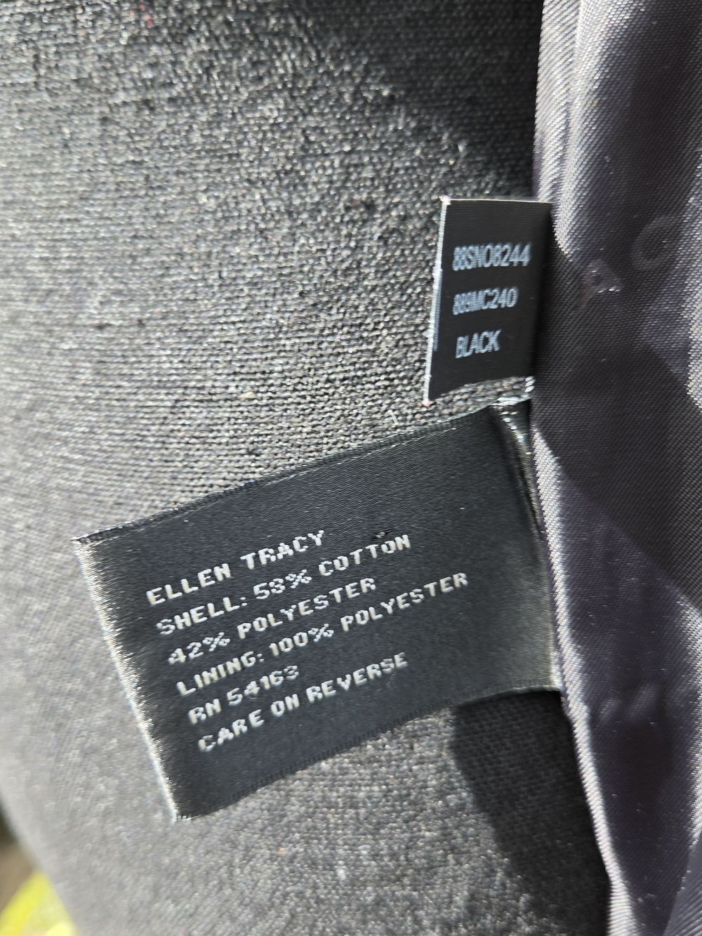 Ellen Tracy Black Belted Trench Coat - Picture 8 of 11